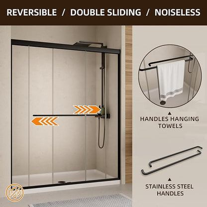Royal Guard 56-60" W x 58" H Semi-Frameless Sliding Shower Door
