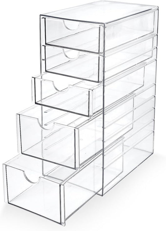 Prsildan Acrylic Drawer Makeup Organizer