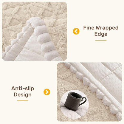 Couch Cover for Dogs, Washable Non Slip Sofa Covers for 4 Cushion Couch Pet Friendly Fuzzy Sofa Protector&Bed Mat for Pets (27.6"x94.49" Beige)