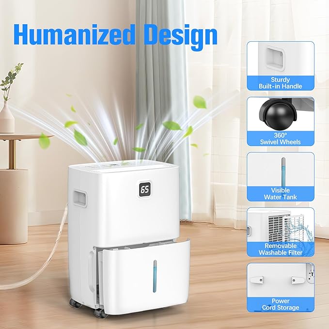 DEVERSE Max 80 Pints Energy Star Dehumidifier