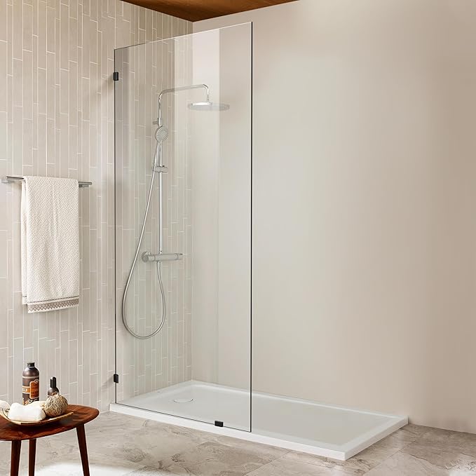 Bathroom Shower Door 20.5" W x 78.75" H, Frameless Fixed 3/8" Thick Clear