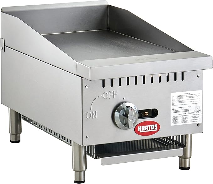 Kratos 15" Wide Commercial Countertop Griddle, Gas Hot Plate