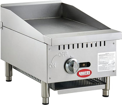 Kratos 15" Wide Commercial Countertop Griddle, Gas Hot Plate