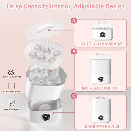 Fisca Baby Bottle Sterilizer and Dryer, 5-in-1 Large Capacity Bottle Sanitizer