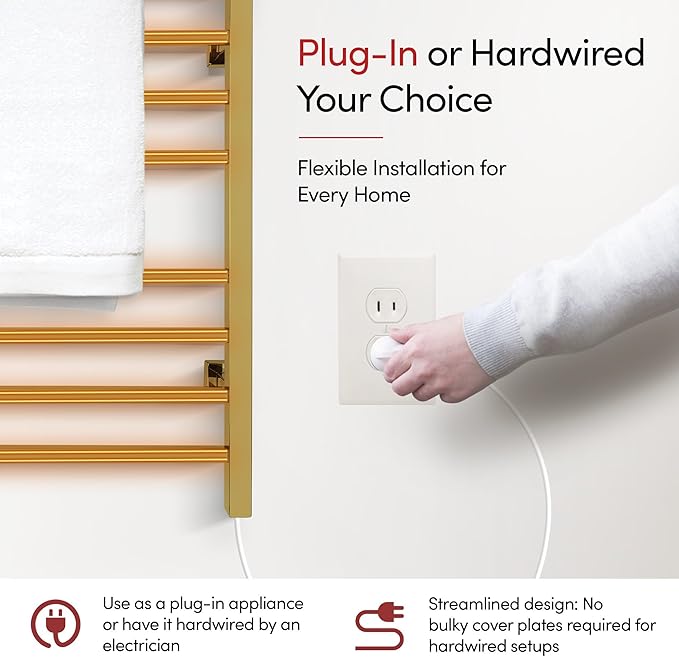 WarmlyYours Heated Towel Rack for Bathroom