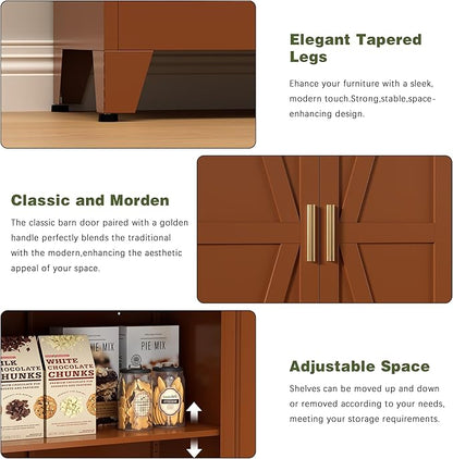 COFaR 5 Tier Metal Kitchen Storage Cabinets, Farmhouse Tall Cabinet