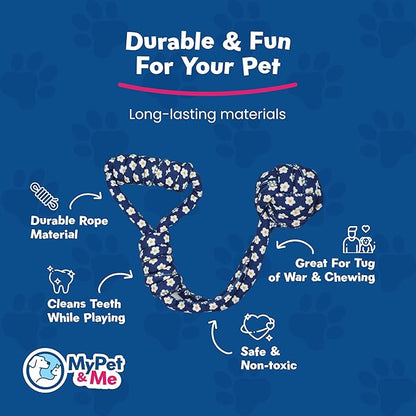 My Pet & Me – Durable Rope Dog Toy for Chewing, Tug of War, and Interactive Play – Perfect for Puppies and Active Dogs (17 Inch, Tug of War Dog Toy)
