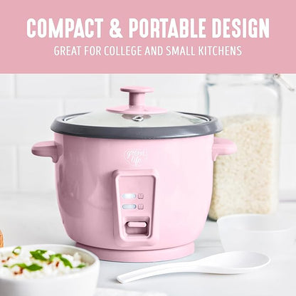 GreenLife Rice Cooker with Removable PFAS-Free Ceramic Nonstick Pot, 3-Cups