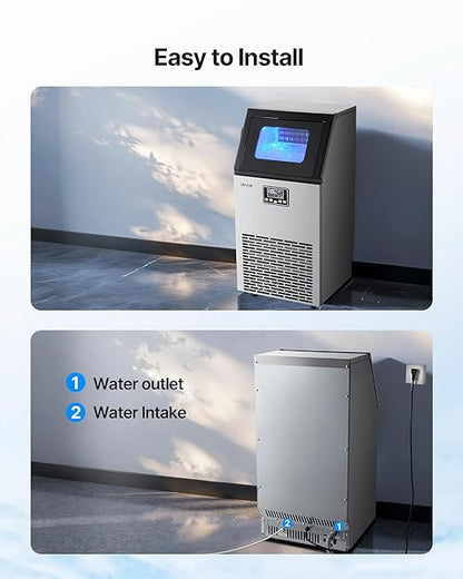VEVOR Commercial Ice Maker Machine, 100 lbs/24h