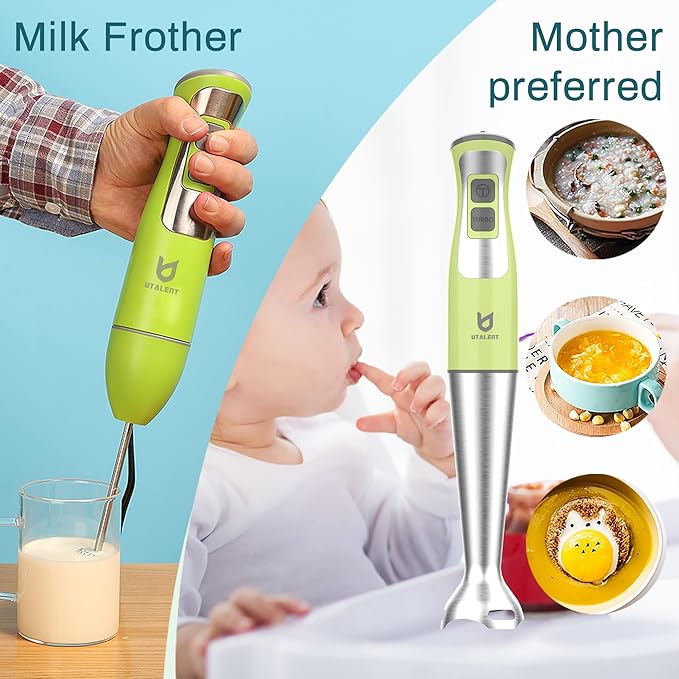 Immersion Hand Blender, UTALENT 3-in-1 8-Speed Stick Blender