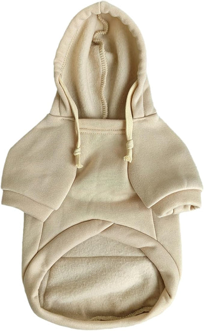 Jecikelon Pet Dog Cold Weather Coat with Pocket Winter Dog Hoodie Warm Puppy Clothes for Small Dogs Chihuahua Clothing (Beige, X-Large)
