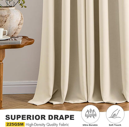 MIULEE Cream Beige Blackout Curtains