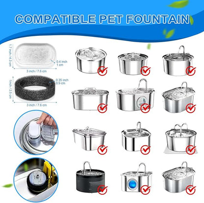Cat Water Fountain Filters, 40 Pack Cat Replacement Filters