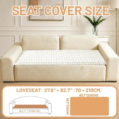 Couch Cover for Dogs Washable,Non Slip Fuzzy Durable Pet Friendly Cozy | Soft Slipcovers for 3 Cushion Sofa Cover,Plush Thick Protector Fits Mat Bed Leather & Fabric Couches (Beige 27.6"x82.7")