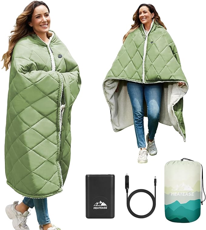 Heated Blanket Battery Operated, 12V Portable Wearable Heated Shawl Poncho