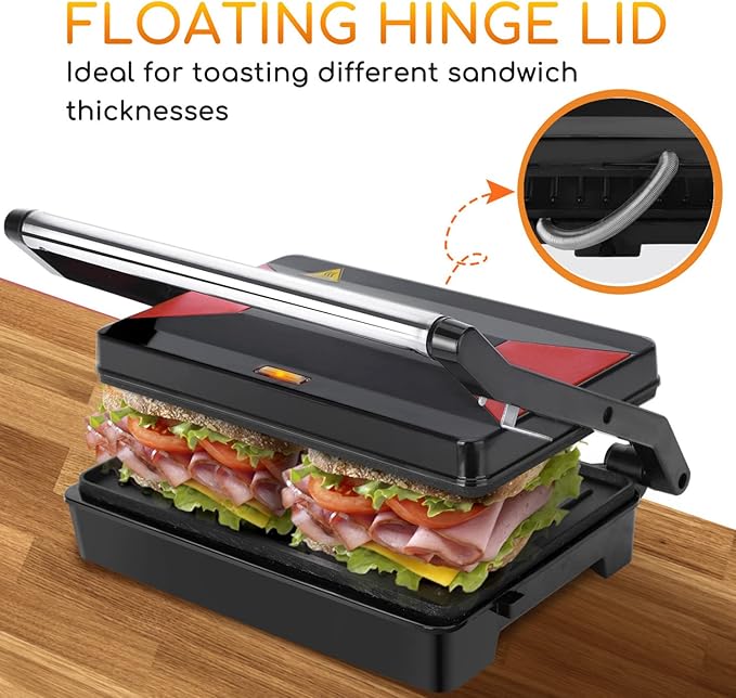 Panini Press Sandwich Maker, Aigostar 1000W Sandwich Press Grill