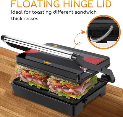 Panini Press Sandwich Maker, Aigostar 1000W Sandwich Press Grill
