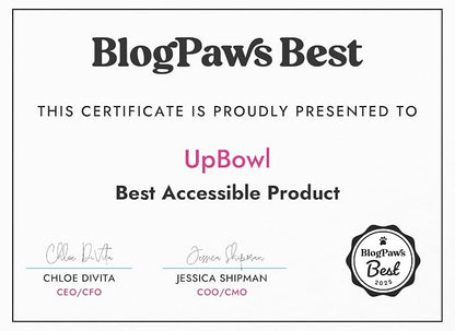 UpBowl™ No Bend Pet Bowl Kit – Pole & 2 Bowls | Easy Lift, Fill & Place Dog or Cat Bowls Without Bending