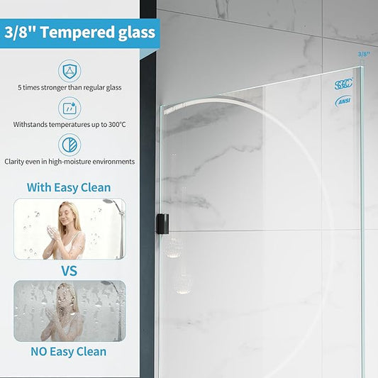 Shower Glass Panel, 28.5" W x 78.75" H Fixed Shower Screen Panel