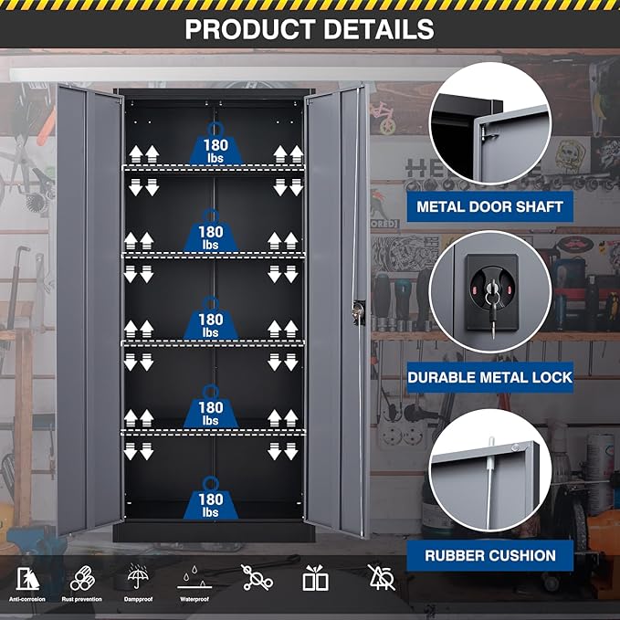 Metal Storage Cabinet-72” Tall Steel File Cabinets