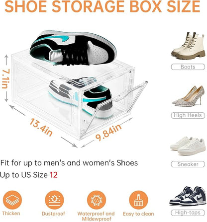 6 Pack Large Shoe Storage Box, Shoe Containers