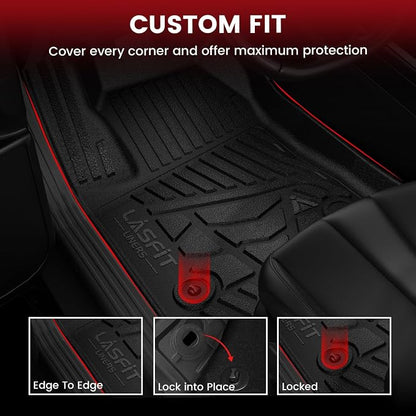 LASFIT Floor Mats & Cargo Liner 2021-2026 & Only 7 Seats (Not for 8/9 Seats) for Chevy Suburban/GMC Yukon XL(Only Yukon XL, Not Fit Yukon)/Cadillac Escalade ESV(Only Escalade ESV, Not Fit Escalade)