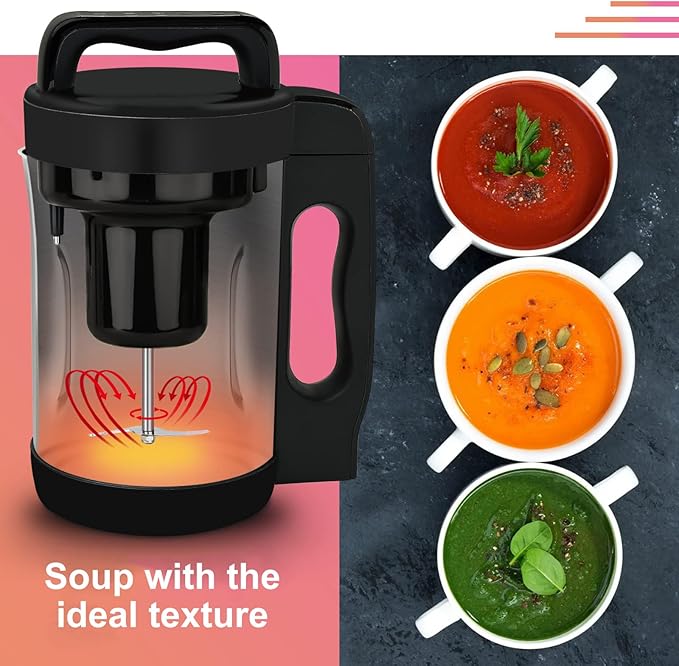 Soup Maker 1.6 L, 4-in-1 Multifunctional Smooth Soup and Chunky Soup Machine