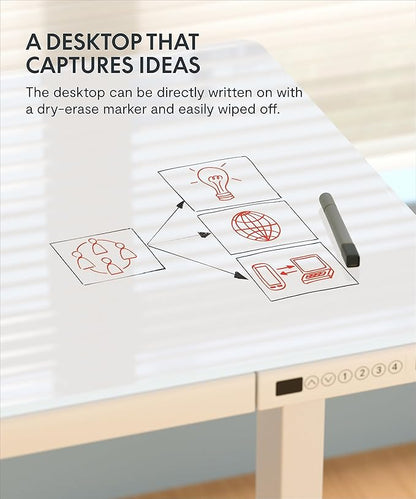 SANODESK Standing Desk with Drawer, Electric Height Adjustable Home Office Desk