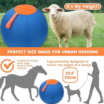 Shrandi Horse Herding Ball - 25" Cover with Straps, Australian Shepherd, Cattle Dogs, Collie & Herding Dog, Giant Jolly Ball for Play