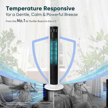 LEVOIT Tower Fan for Bedroom, 25ft/s Velocity Standing Fan