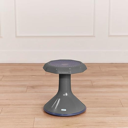 ECR4Kids ACE Active Core Engagement Wobble Stool, 15-Inch Seat Height, Flexible Seating, Grey