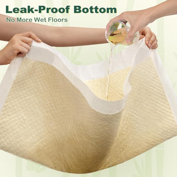 MIZOK Bamboo Dog Pee Pads Highly Absorbent No Leak XXL 36x36in 30Ct | Highly Absorbent Bamboo Pads Neutralize Odors Quickly and Leak Proof Bottoms Protect Your Floors for Potty Training