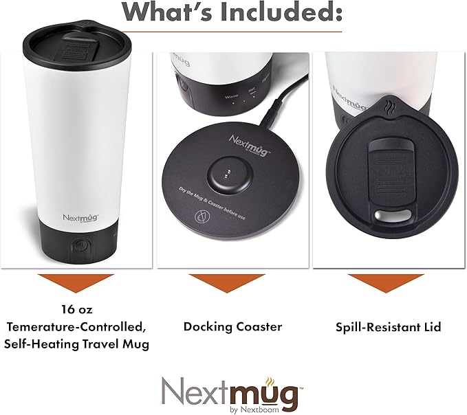 Nextmug Go - Temperature-Controlled, Self-Heating Travel Mug