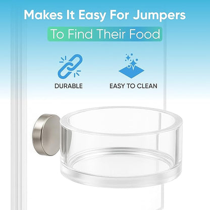 EctoTherm Jumping Spider Feeding Dish and Food Dish - Terrarium Decor, Magnetic Feeding Ledge - Essential Accessories for Pet Jumpers