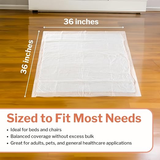McKesson Underpads Bed Pads, Elderly, Heavy Absorbency, 36 x 36 in, 5 ct | Baby Changing, Pee Pads, Adult Incontinence Bed Pads, Chux