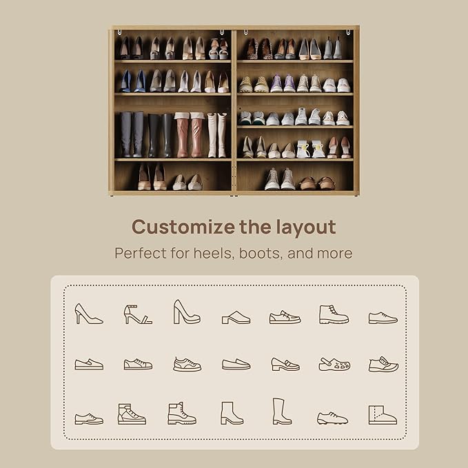 SICOTAS Rattan Shoe Storage Cabinet