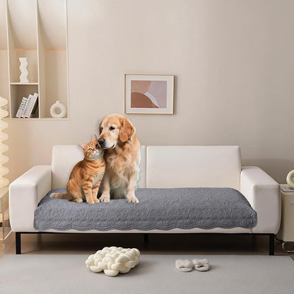HANDONTIME Soft Cotton Sofa Cover Pet Friendly, Embroidery Elegant Pet Couch Cover, Jacquard Dog Couch Protector Washable for Sectional, Anti-Slip Dog Furniture Protector (Dusty Purple, 35.4" x 63")