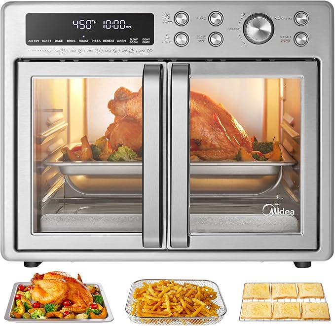 Midea Flexify French Door Toaster Oven Air Fryer Combo, 26.4 QT, Extra Large
