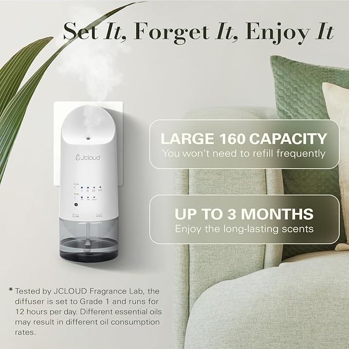 JCLOUD Plug in Diffuser for Essential Oils, 2 Pack Waterless Scent Diffuser