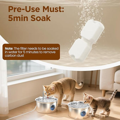 GIOTOHUN Cat Water Fountain Filter: 24 Cat Fountain Filter Replacement