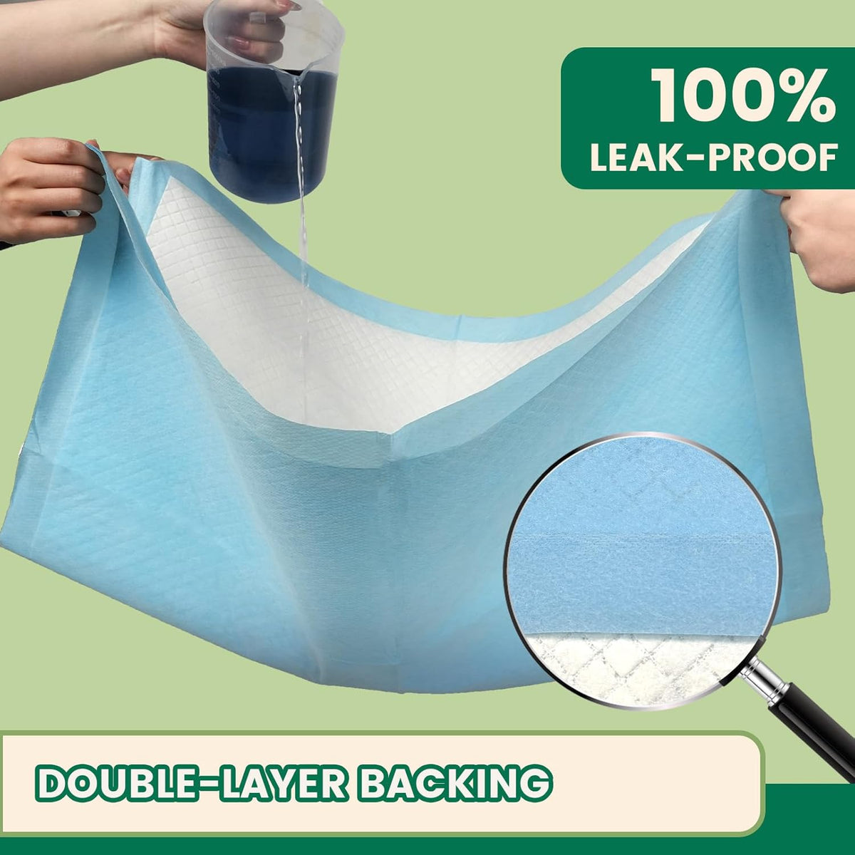 IMMCUTE 7 Layer Dog Pads 30x28 Inch, 50 Count - Super Absorbent Dog Pee Pads Extra Large, Tear-Resistant Thick Disposable Training Pads for Dogs & Cats
