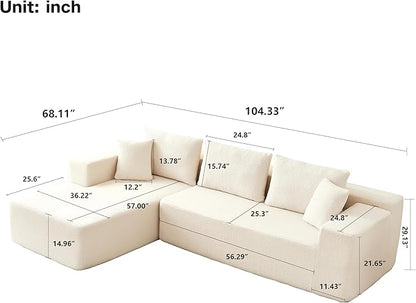 PurrJoys Modern Single Sofa Chair (White（7 Seat）)