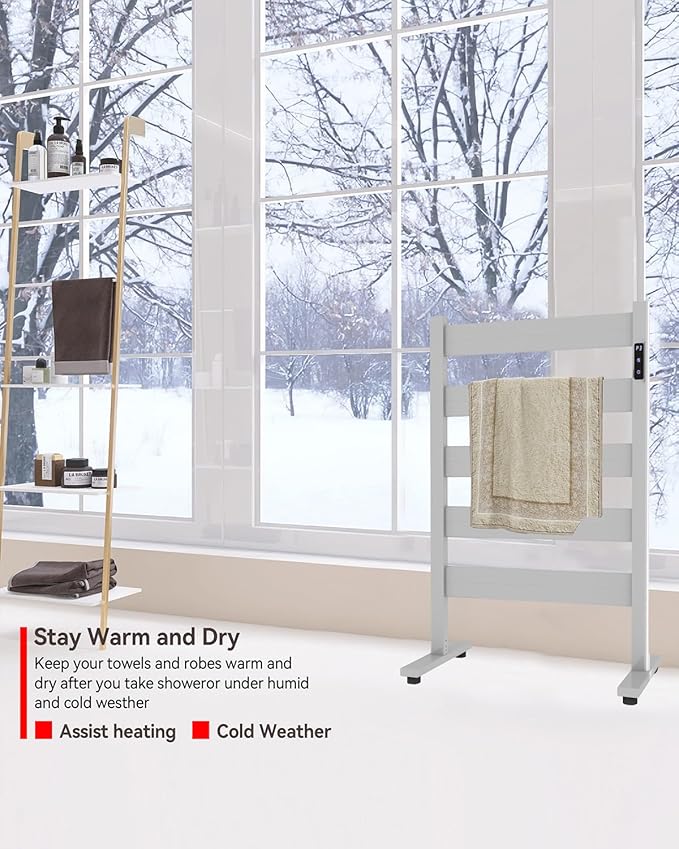 Freestanding Towel Warmer – 5-Bar Heated Towel Rack