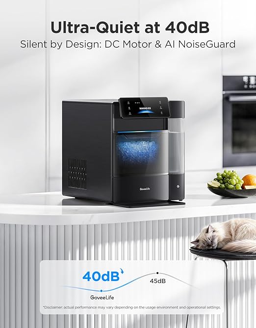 GoveeLife Smart Nugget Ice Maker Pro, 60lbs Daily, 6-Minute First Ice, 40dB