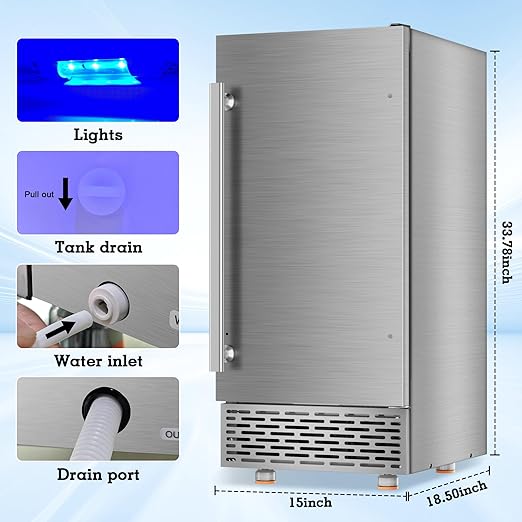 Ice Maker Commercial Under Counter Ice Maker Machine 88Lbs/Day