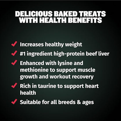 Bully Max Premium High Protein Dog Treats for Puppy & Adult Dogs - Training Dog Food Treats with 32% Protein, Real Meat, Veggies & BCAAs for Small, Medium & Large Breeds - Beef Flavor (2 Pack)