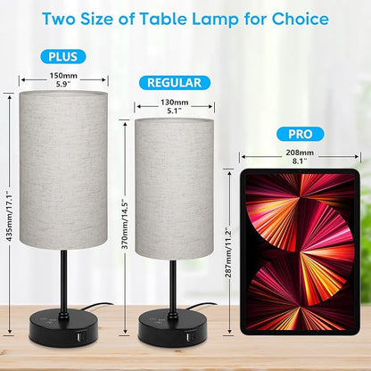 Unicozin 17Inch Table Lamp, 3 CCT 3000K/4500K/6500K & RGB Color Changing, Stepless Dimmable Bedside Lamp for Reading, Ambience Nightstand Light for Home Decor Party, Beige Shade