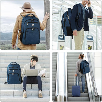 Volher Laptop Backpack,Business Travel Anti Theft Slim Durable Laptops Backpack,Water Resistant College Computer Bag for Women & Men Fits 15.6 Inch Laptop and Notebook - Blue