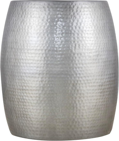 ET501 Modern Contemporary Aluminum Material 21" Height End Table, Side Table with Hand Hammered Design Antique Silver