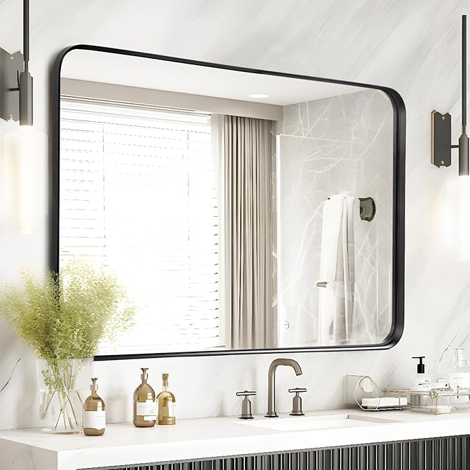 Fabuday Large Black Bathroom Mirror 40x30 Inch